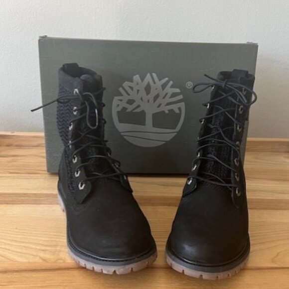 TIMBERLAND Womens Black Lace-Up Boots Size 7 *New In Box* - Picture 3 of 5